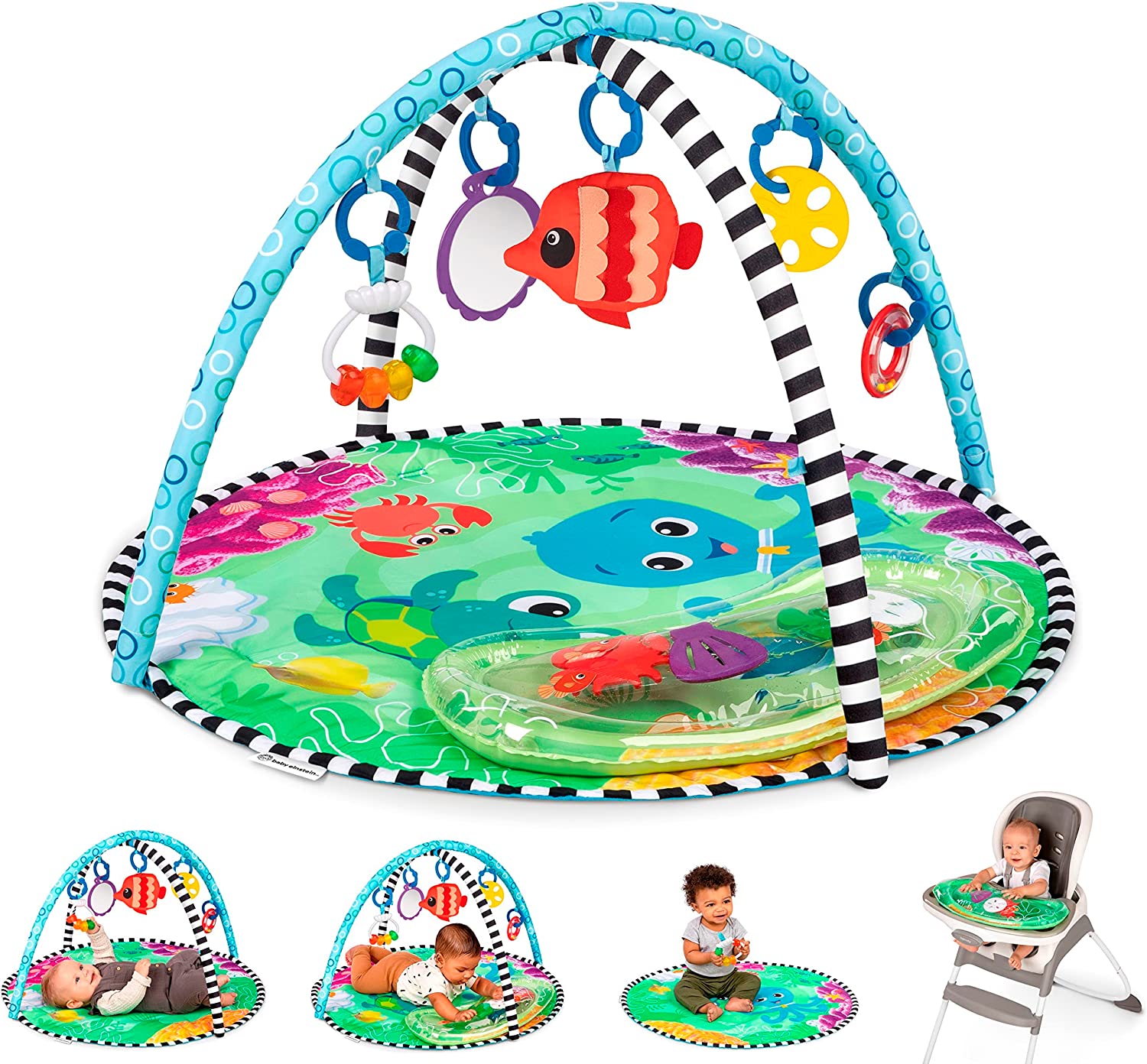 230322144343127_1 Baby Einstein 4-in-1 Kickin' Tunes Music and Language Play Gym and Piano Tummy Time Activity Mat - Image 1